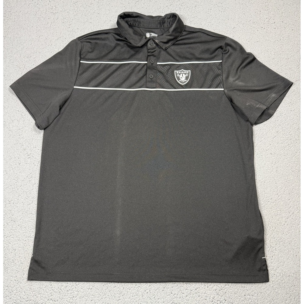Las Vegas Raiders Polo Shirt Mens 2XL Black NFL Football NFL Team Apparel